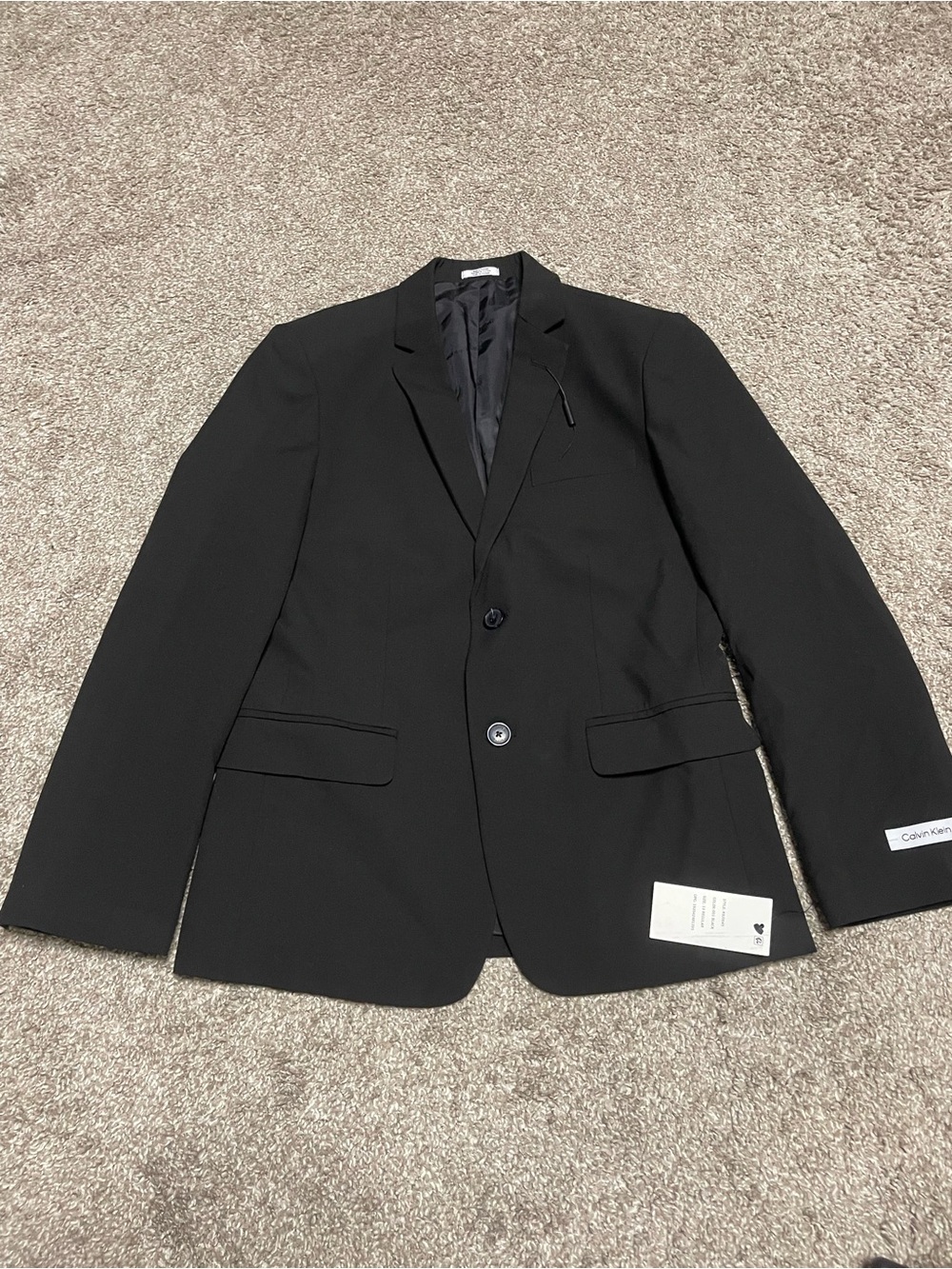 NWT Calvin Klein Slim Fit Black Suit Jacket Boy’s Size 14